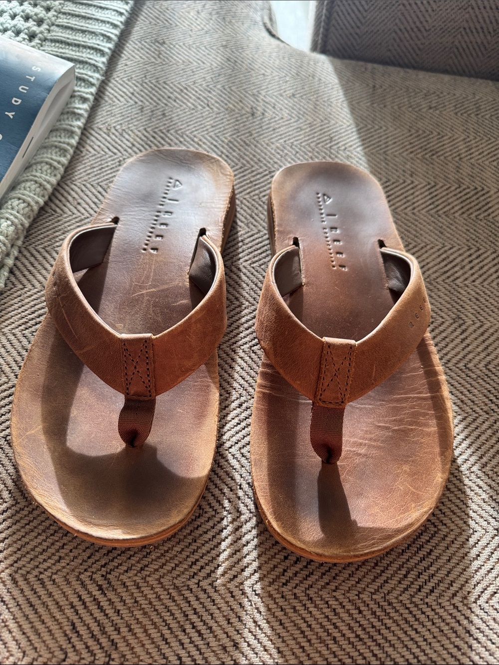 Reef Brown Leather Thong Sandals